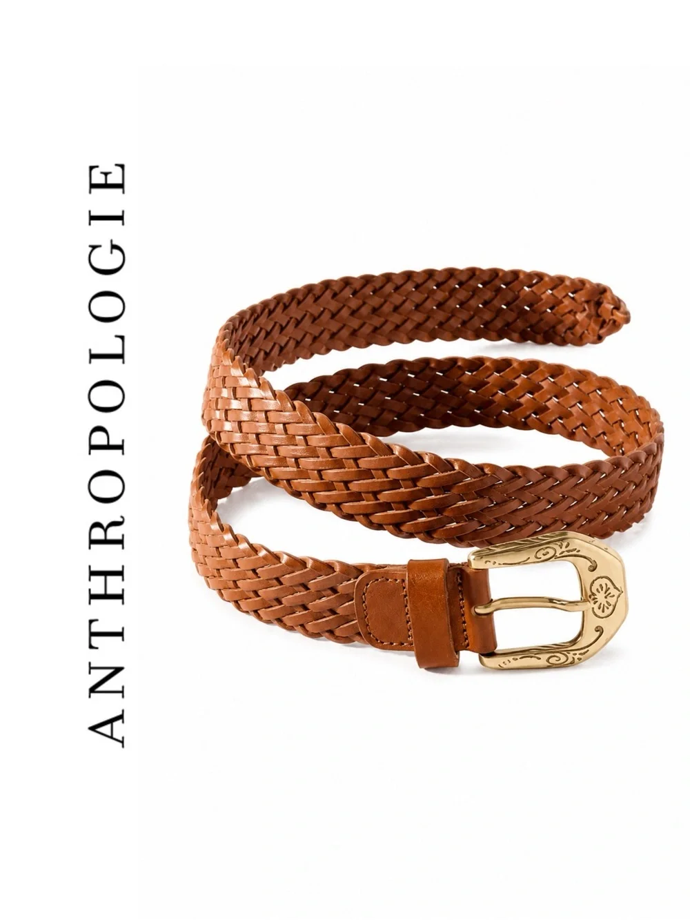 Anthropologie Western Buckle Woven Belt
